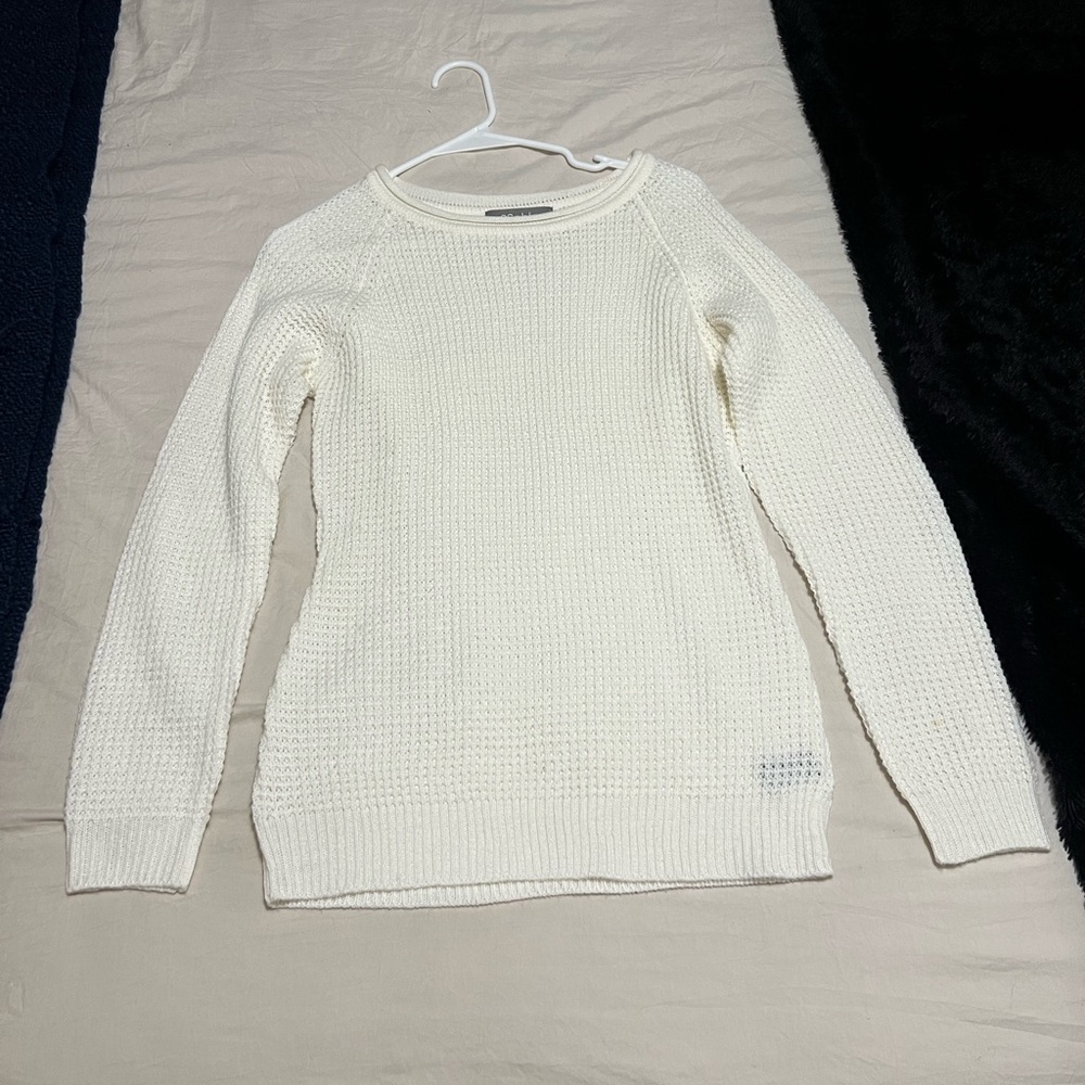 2Sable Cream Crew Neck Sweater Minimalist Knit